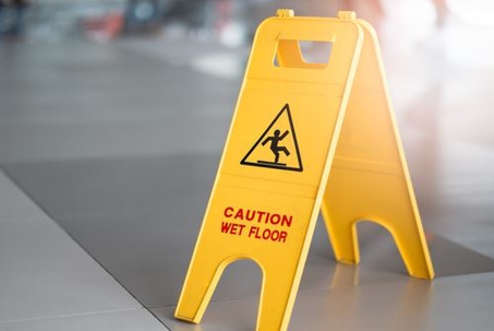 caution sign on the floor